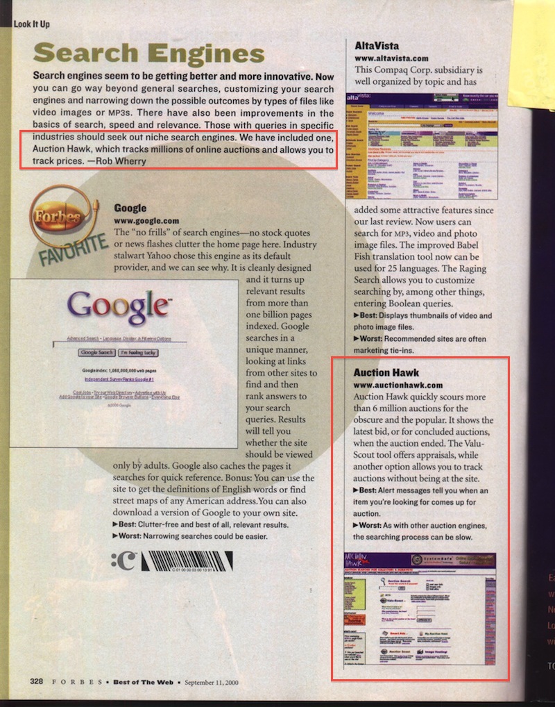 Forbes Best of the Web feature