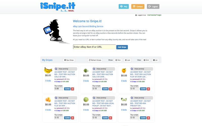 iSnipe.it eBay sniping service